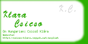 klara csicso business card