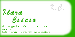 klara csicso business card